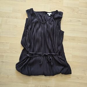 J.Jill Pure Elements Pleated Wide Leg Jumpsuit Charcoal Size Large